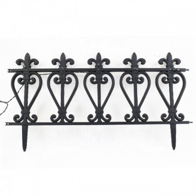 Solar Powered Led Light Cast Iron Effect Lawn Garden Edging Fence Border