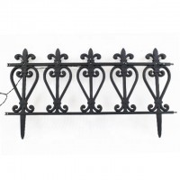 Solar Powered Led Light Cast Iron Effect Lawn Garden Edging Fence Border