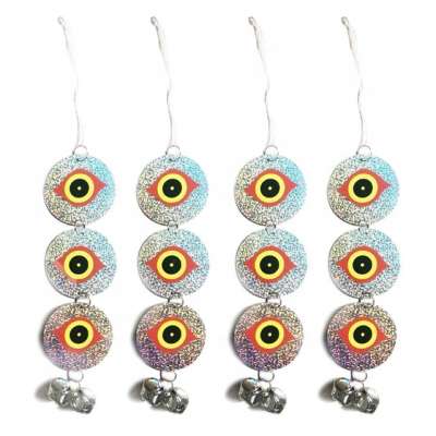 Hanging Bird away repellent scare repel wind eye disc device with bell