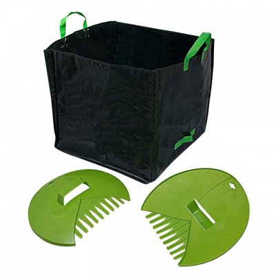 2 Large Garden Scoops - Leaf Grabber And 100litre Reusable Garden Bag