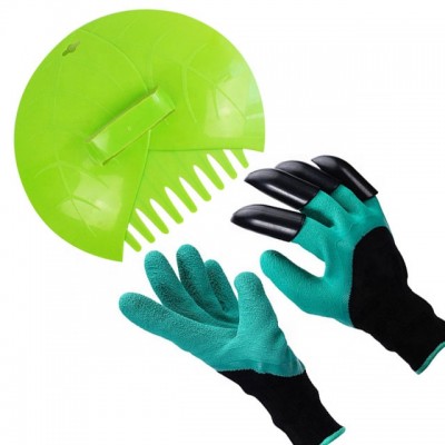 Leaf grabber with glove kit