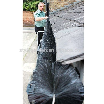plastic roof rain water gutter leaf guard mesh brush protector